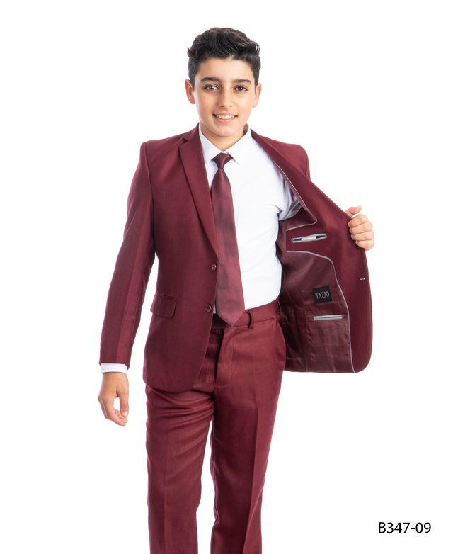 BOYS BURGUNDY 5-PIECE SPECIAL OCCASION SUIT. SIZES 2T–4T (Toddler)