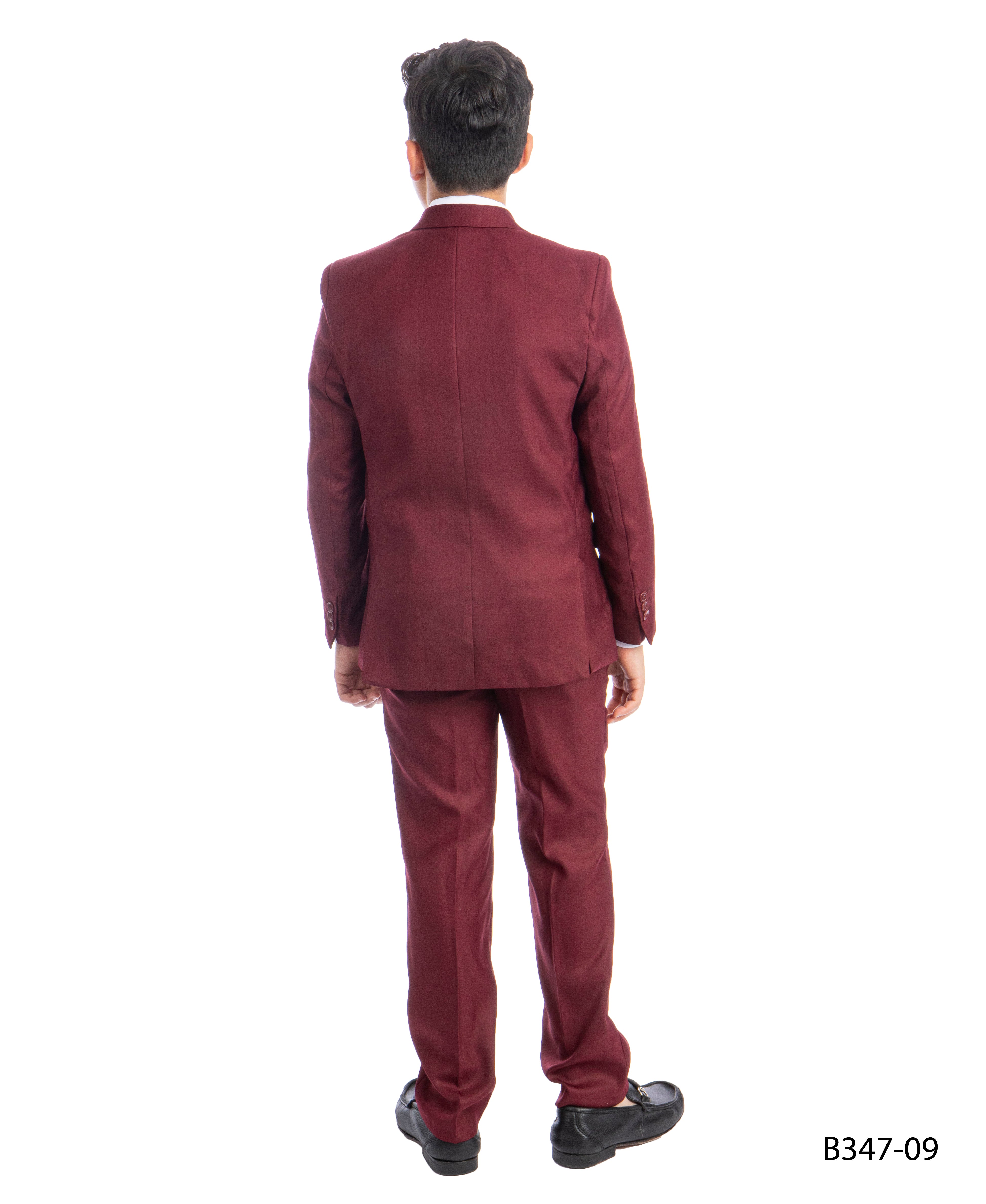 BOYS BURGUNDY 5-PIECE SPECIAL OCCASION SUIT. SIZES 2T–4T (Toddler)
