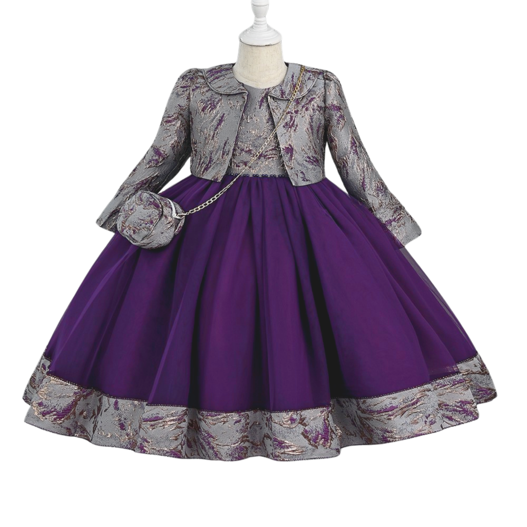 purple party dress for girls Purple Rhinestone Halter Basque Waist Kids Birthday Dress