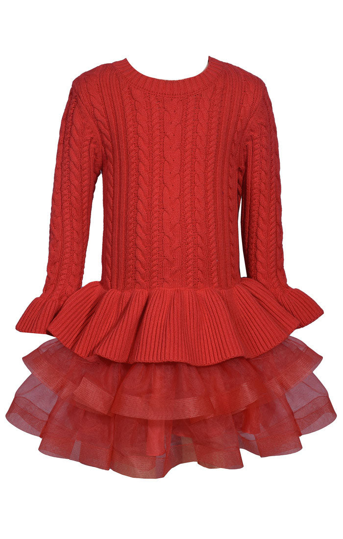 Festive Knit and Tulle Dress