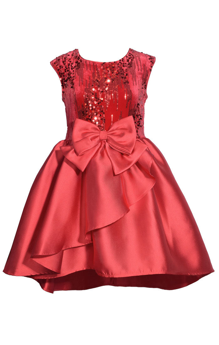 Radiant Red Glam with Satin Bow