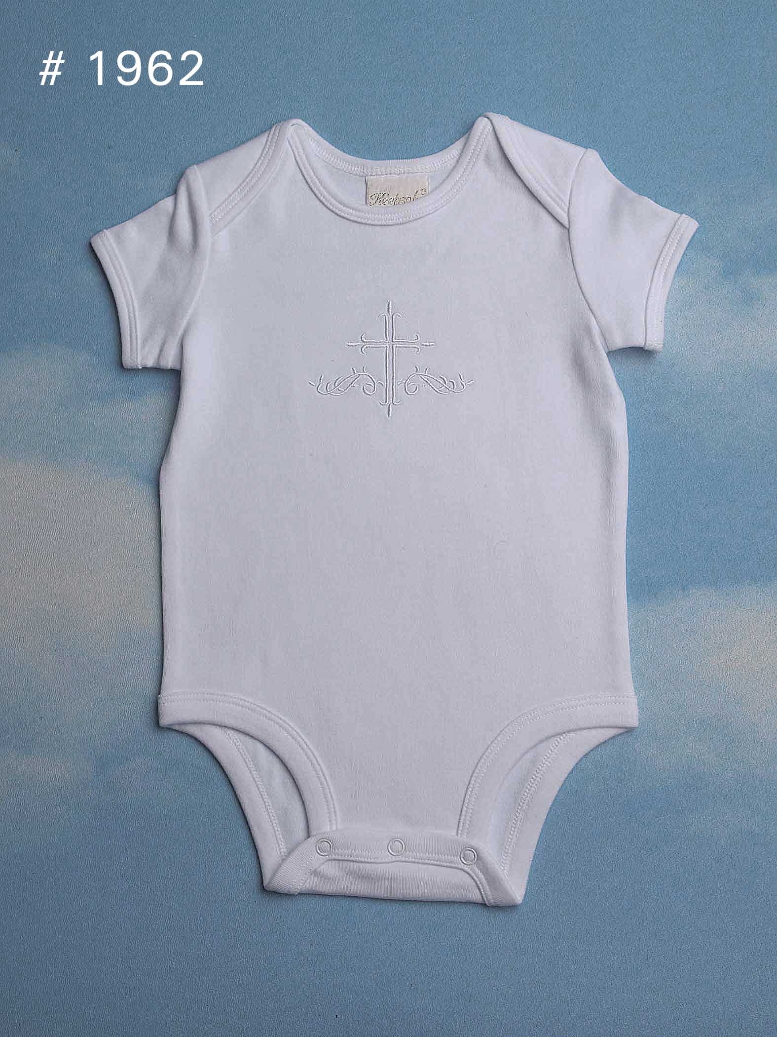 Cotton Knit Christening Onesie