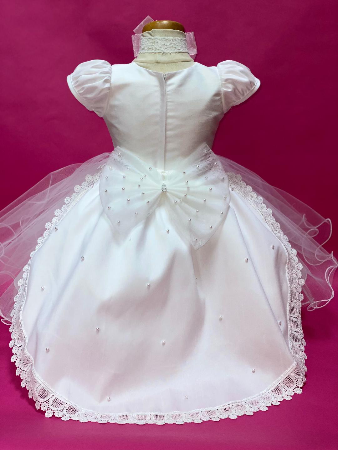 Handmade Christening Gown with Detachable Tail