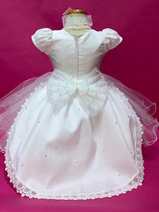 Handmade Christening Gown with Detachable Tail