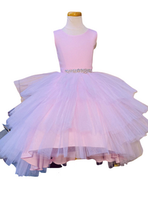 Ruffled Tulle High-Low Dress (Little Girls)