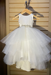 Ruffled Tulle High-Low Dress (Little Girls)